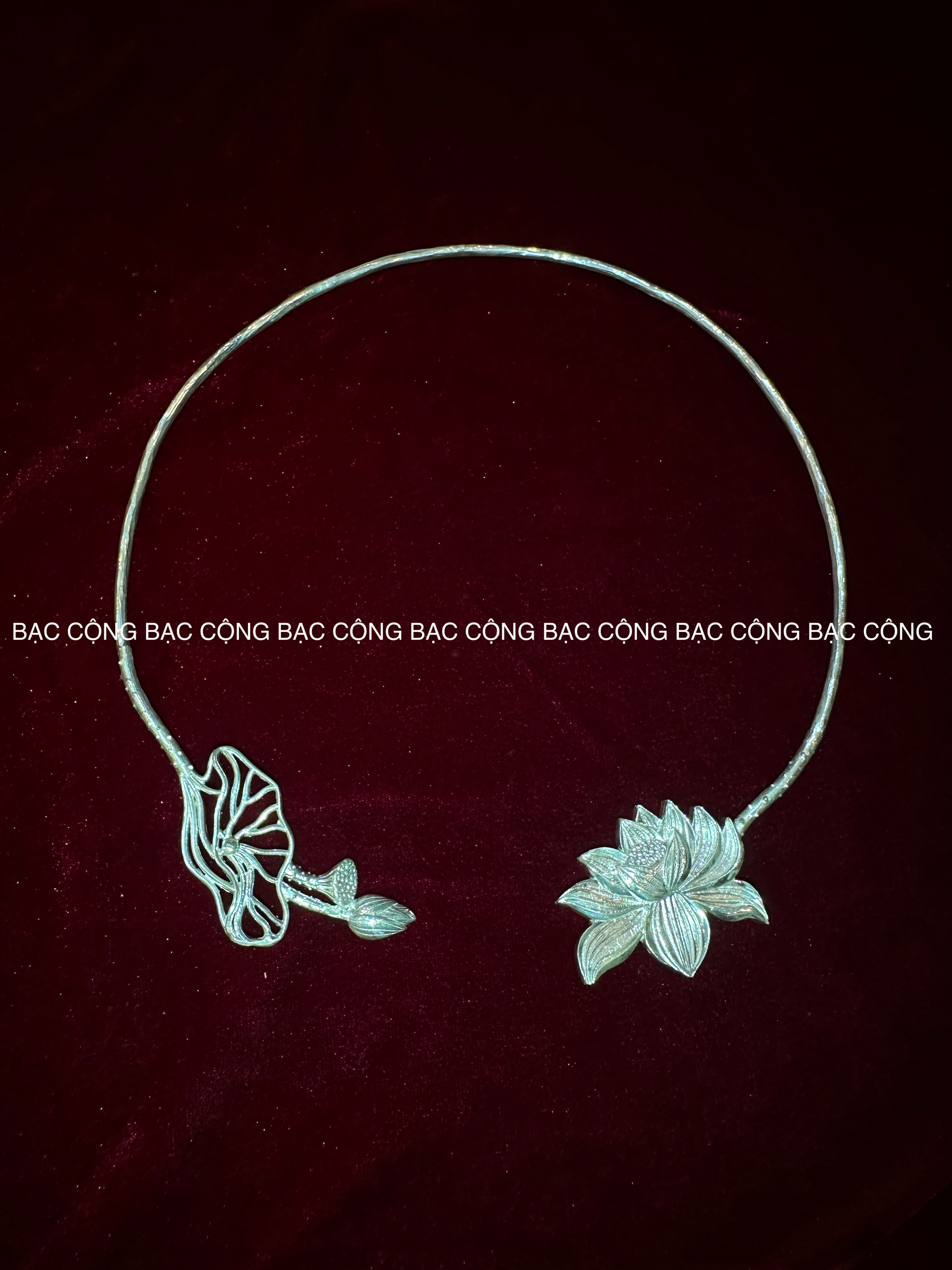 Kiềng Bạc Hoa Sen s99 kiềng cưới