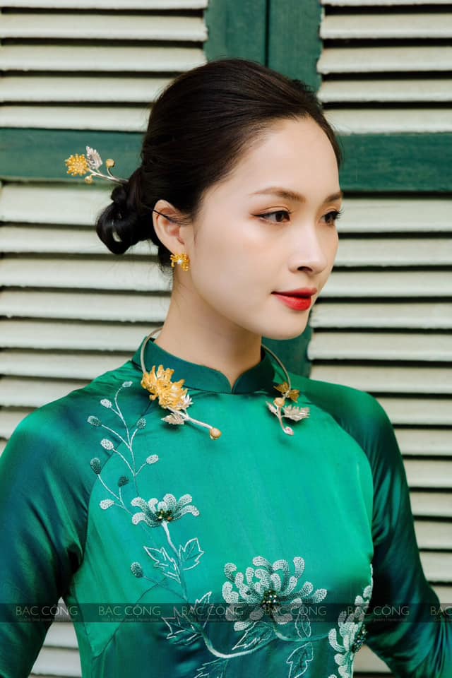 Kiềng cổ bạc cúc đại đoá bạc nguyên chất
