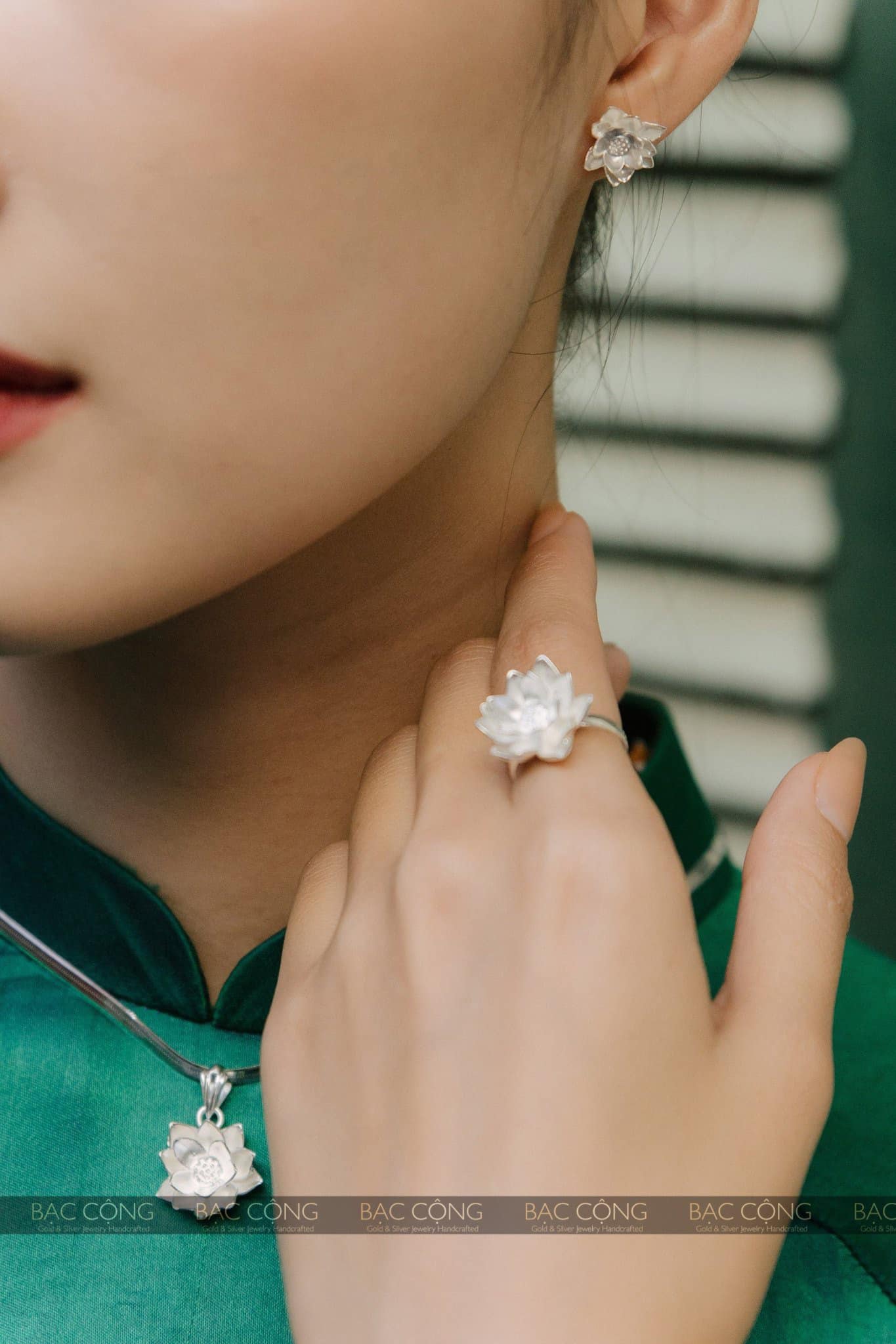 Bộ sản phẩm bạc ta Sen phật âm