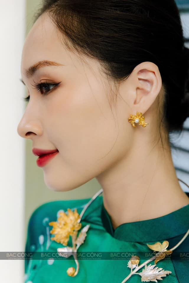 Kiềng cổ bạc cúc đại đoá bạc nguyên chất