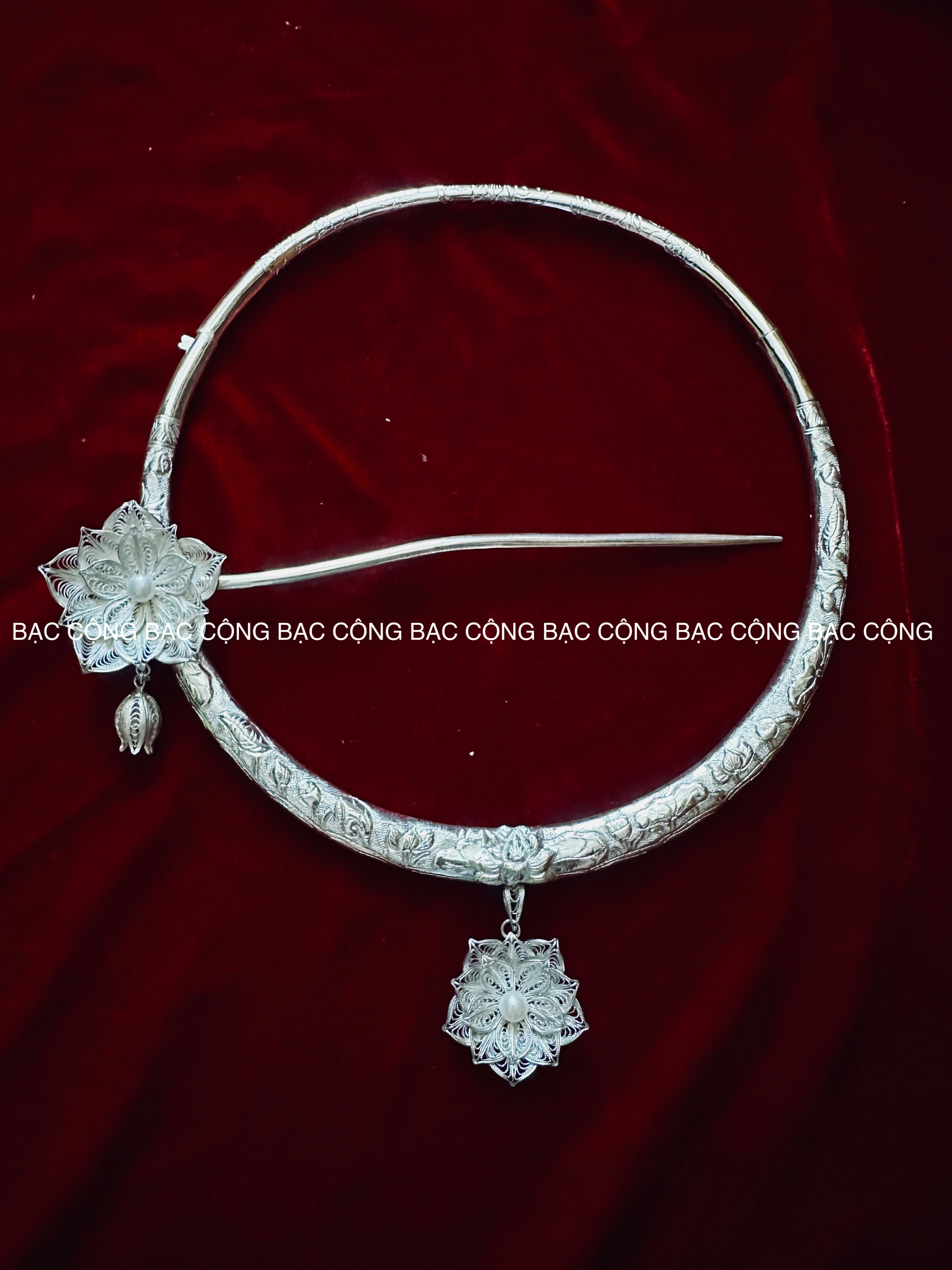 Kiềng Bạc Hoa Sen s99 kiềng cưới