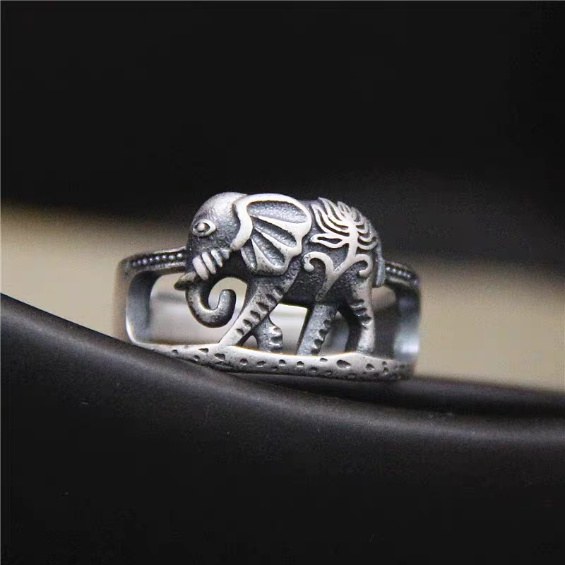 Nhẫn bạc chú voi bản Đôn elephant