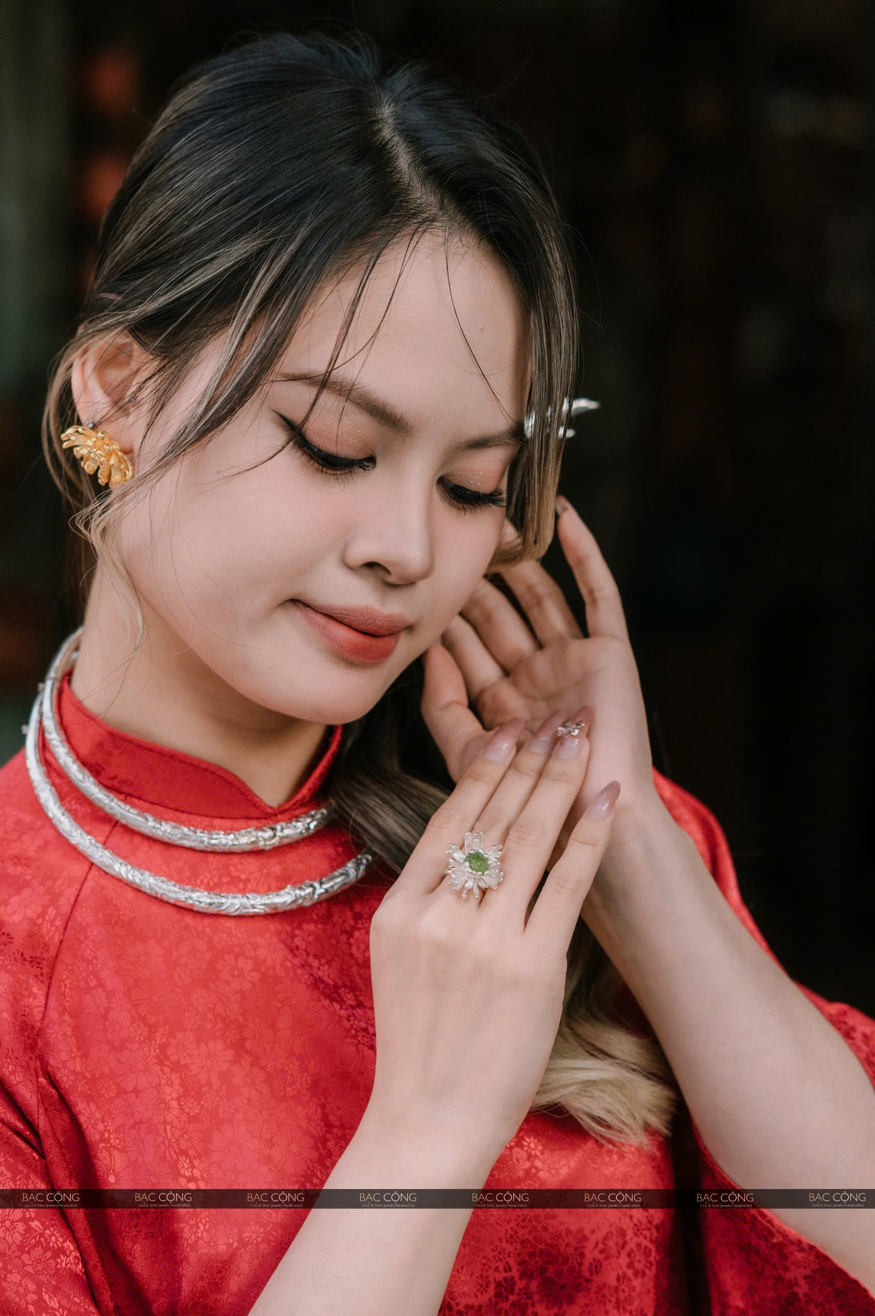 Kiềng cổ Bạc chạm rồng size 11-13