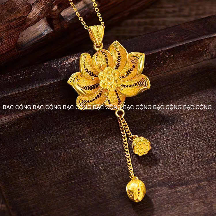Bộ sản phẩm bạc nguyên chất hoa sen Liên Hoa