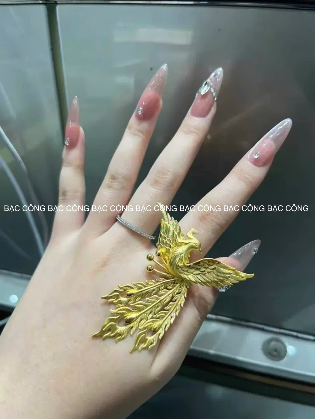 Nhẫn bạc nguyên chất phượng ẩn