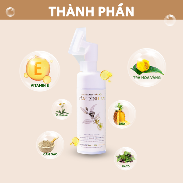 Sữa Rửa Mặt Tâm Bình An (da nhờn, da hỗn hợp)