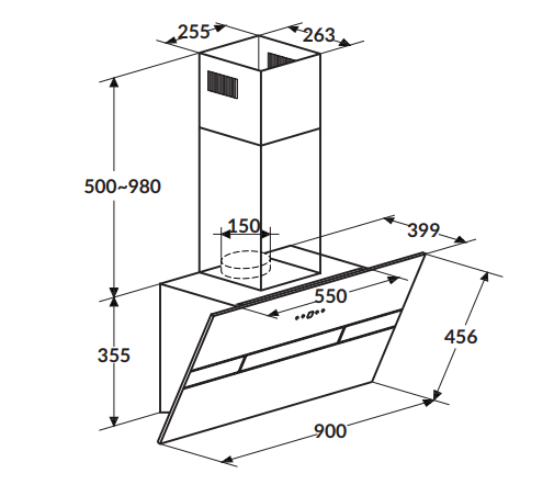 Hút mùi ống khói Rosieres RDV980PN