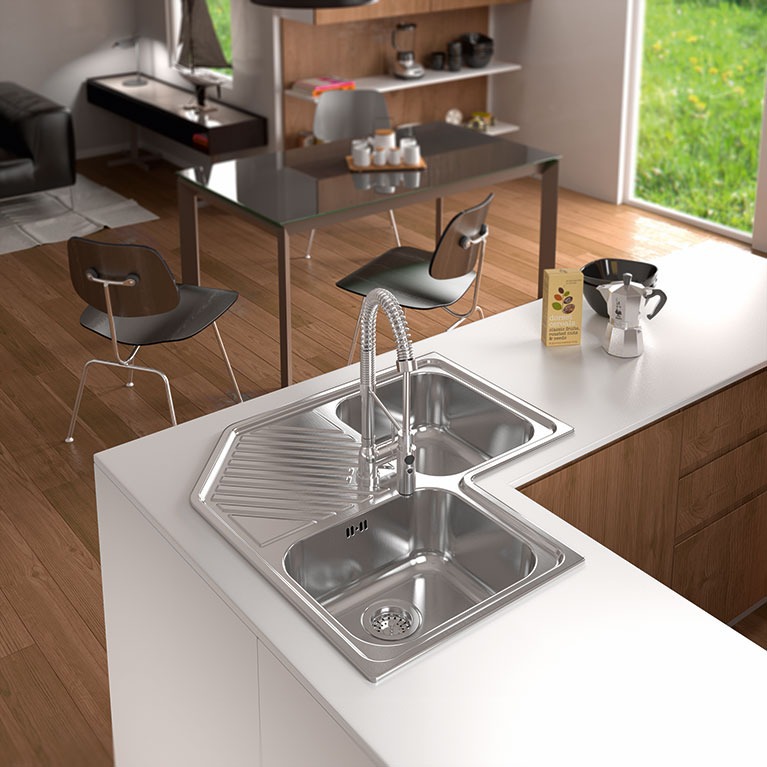 Chậu rửa góc 2 hố CM Ilaria 011840