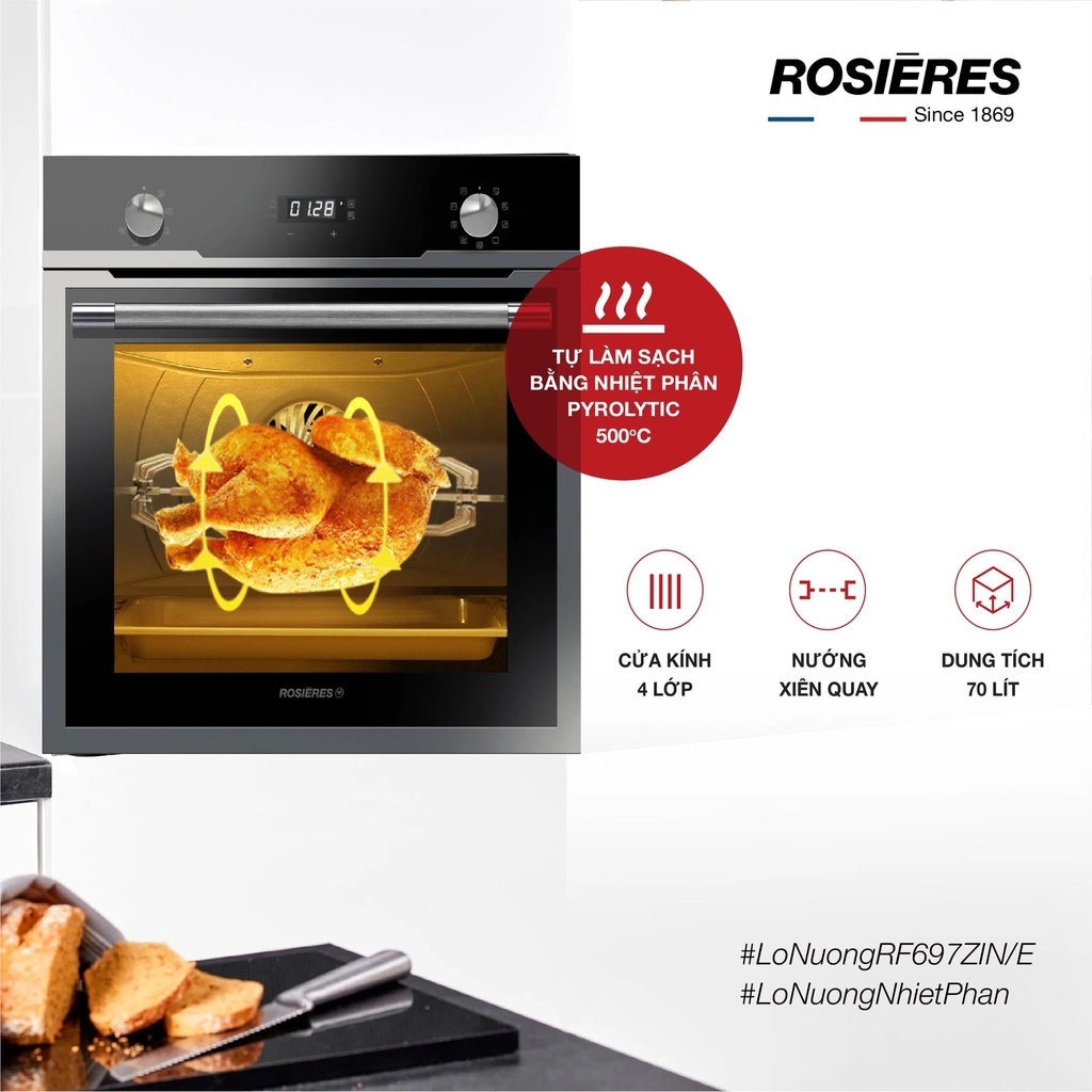 Lò nướng nhiệt phân Rosieres RF697ZIN/E