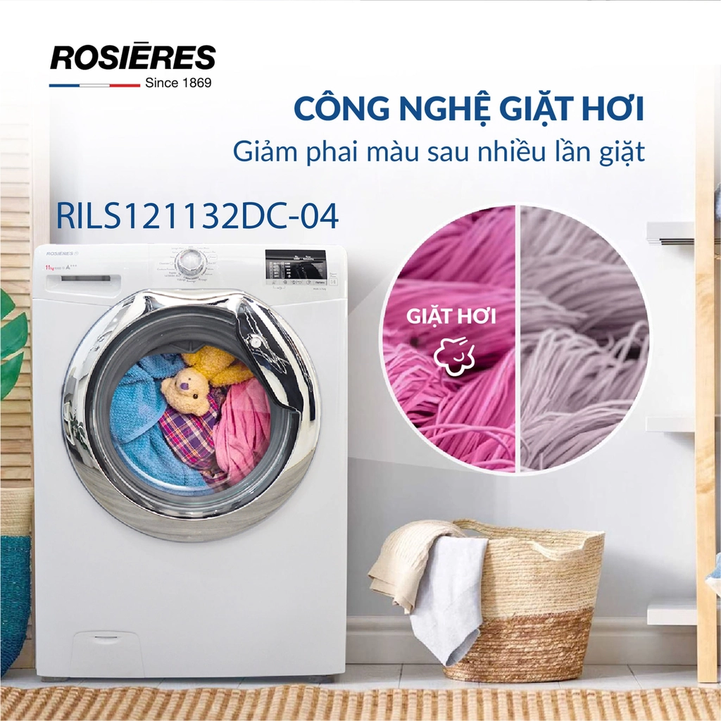 Máy giặt Rosieres độc lập 11kg RILS 121132DC-04