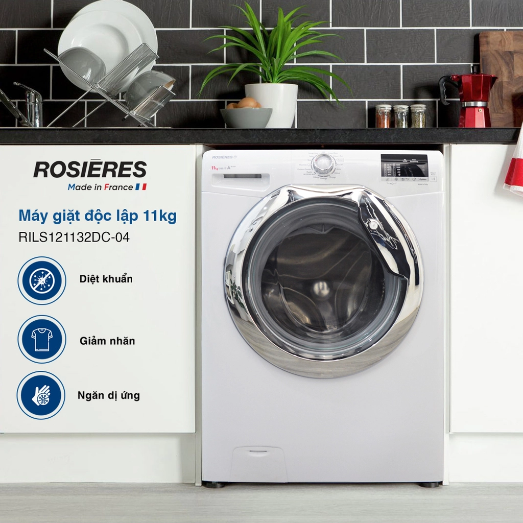 Máy giặt Rosieres độc lập 11kg RILS 121132DC-04