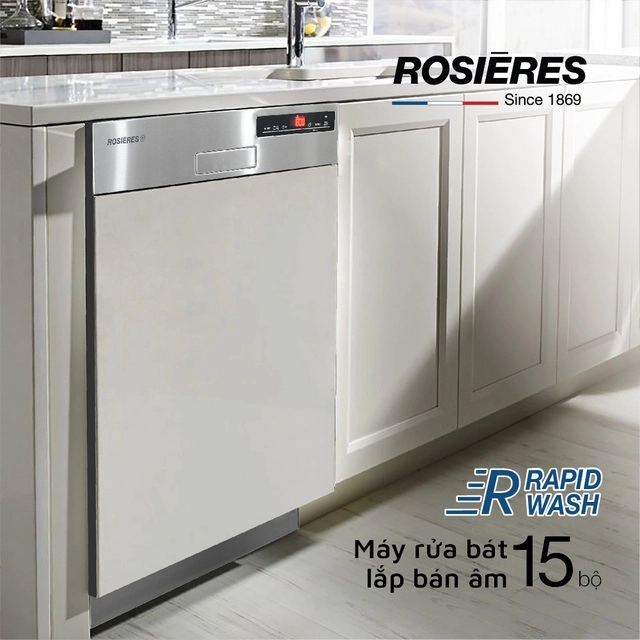 Máy rửa chén bát bán âm Rosieres 15 bộ RDSN 1D530PX-47