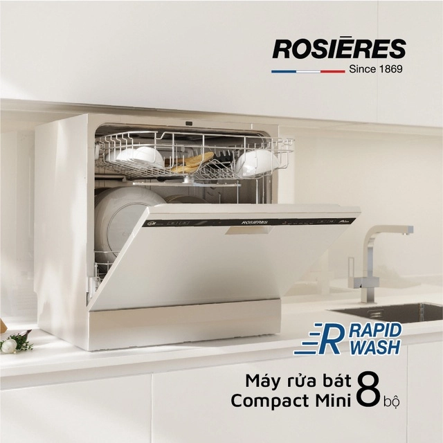 Máy rửa chén bát mini Rosieres 8 bộ RDCP 8S-04