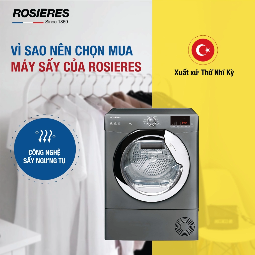 Máy sấy Rosieres độc lập 10kg RILSC10DGR-04