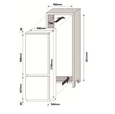 Tủ lạnh Rosieres 240 lít RBBF178T