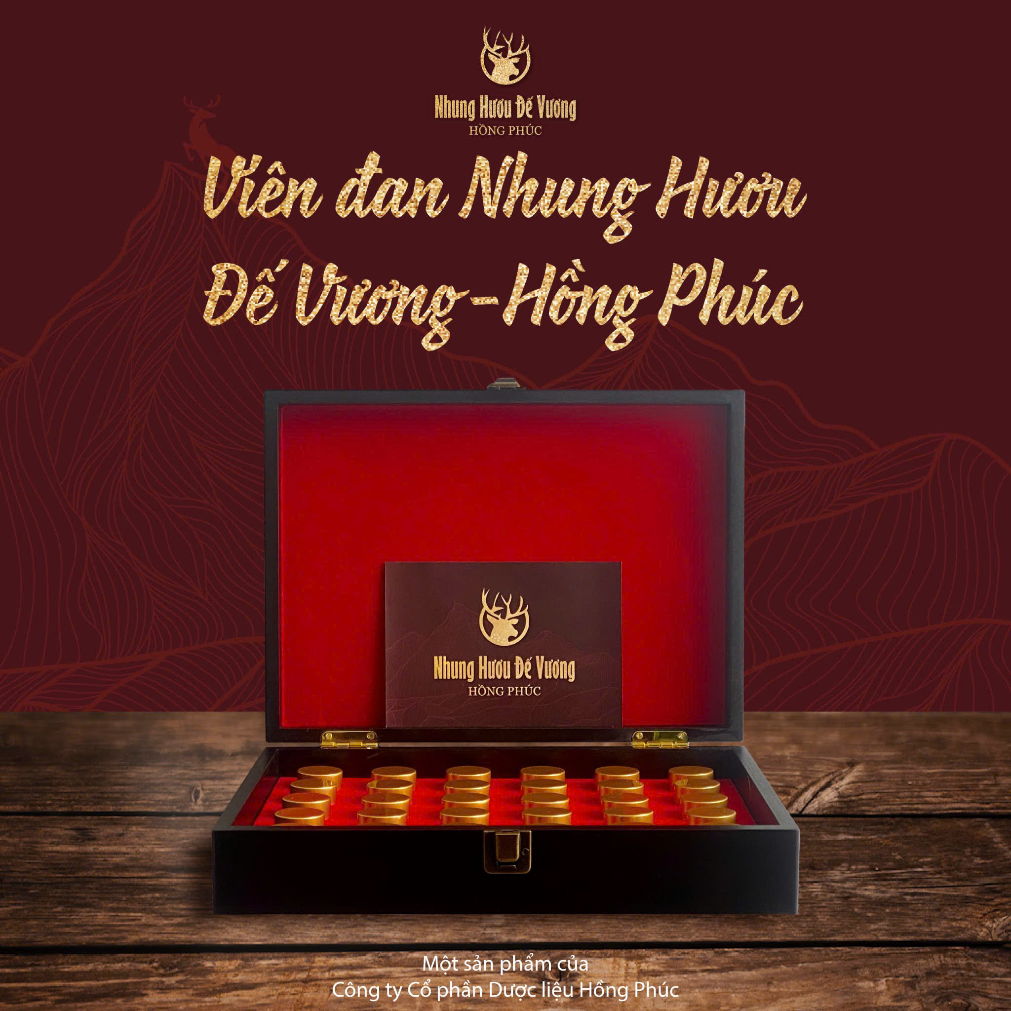 Viên đan nhung hươu Đế Vương Hồng Phúc (Hộp 30 viên)