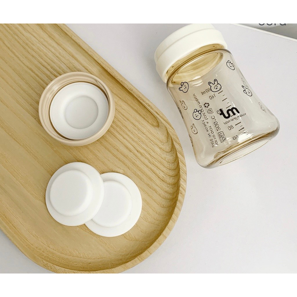 Nắp chặn sữa silicon thay thế nắp trữ sữa, phù hợp với các bình cổ rộng Moyuum, TM, Pigeon, Grosmimi