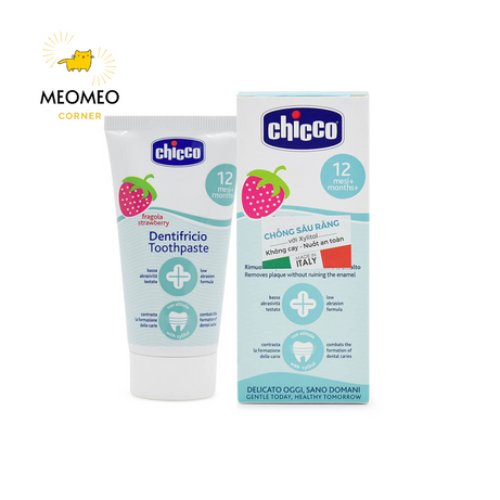 Kem đánh răng nuốt được dành cho bé từ 6 tháng tuổi Chicco