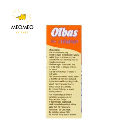 Tinh dầu Olbas chống cảm cúm,ho, nghẹt mũi cho bé 10ml