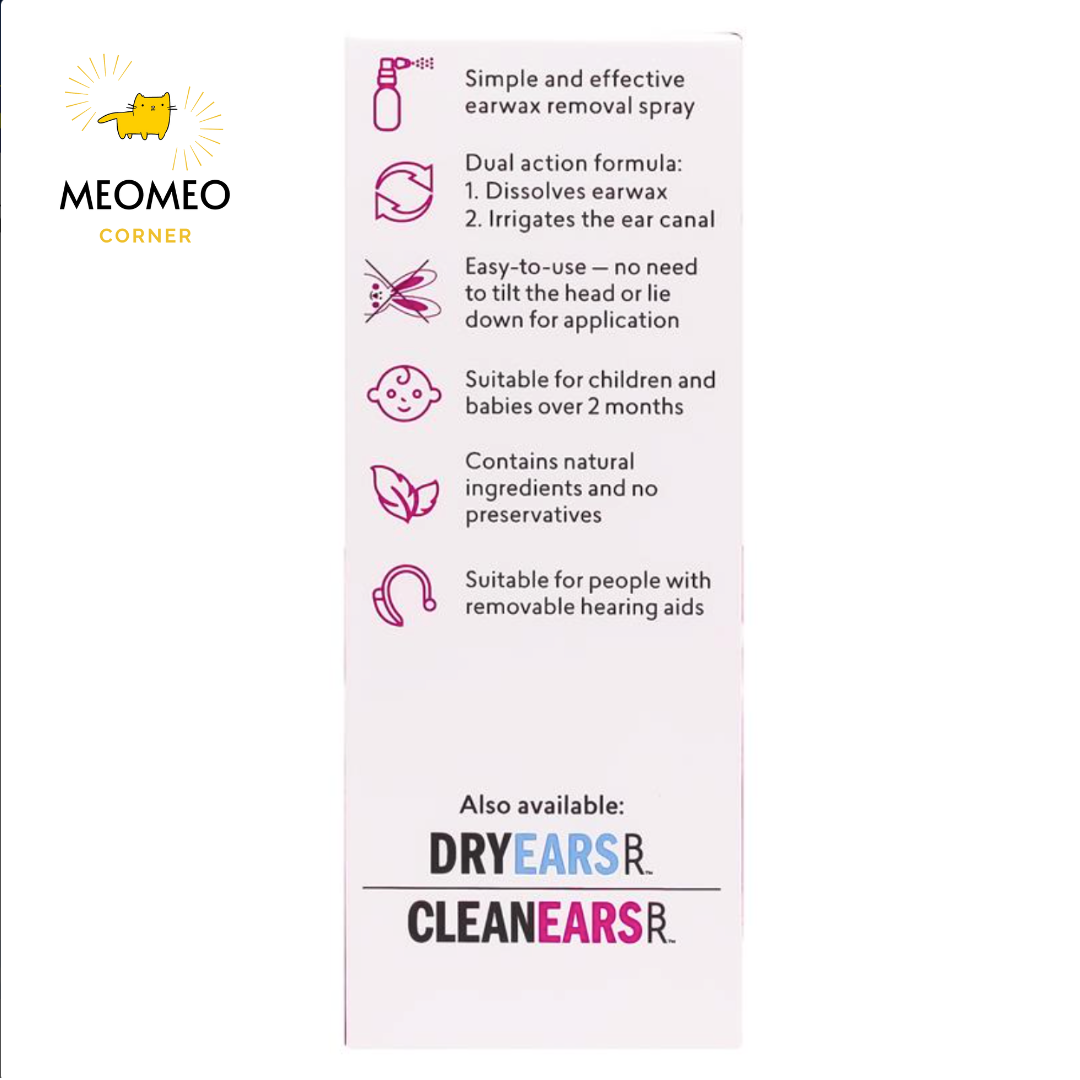 Xịt tan ráy tai cho bé Cleanears Kid của Úc 30ml