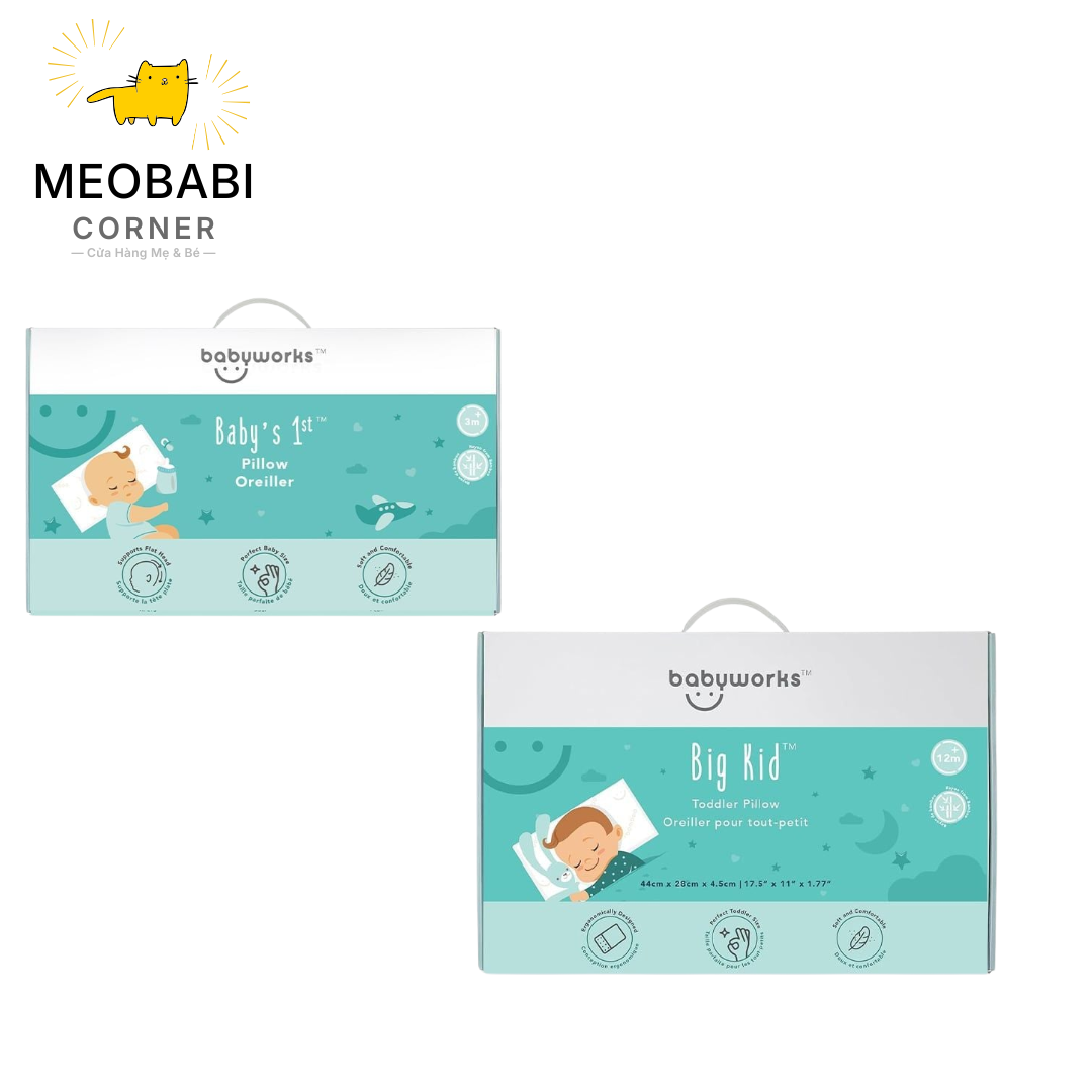 Gối ngủ Babyworks thoáng khí mềm mại cho bé