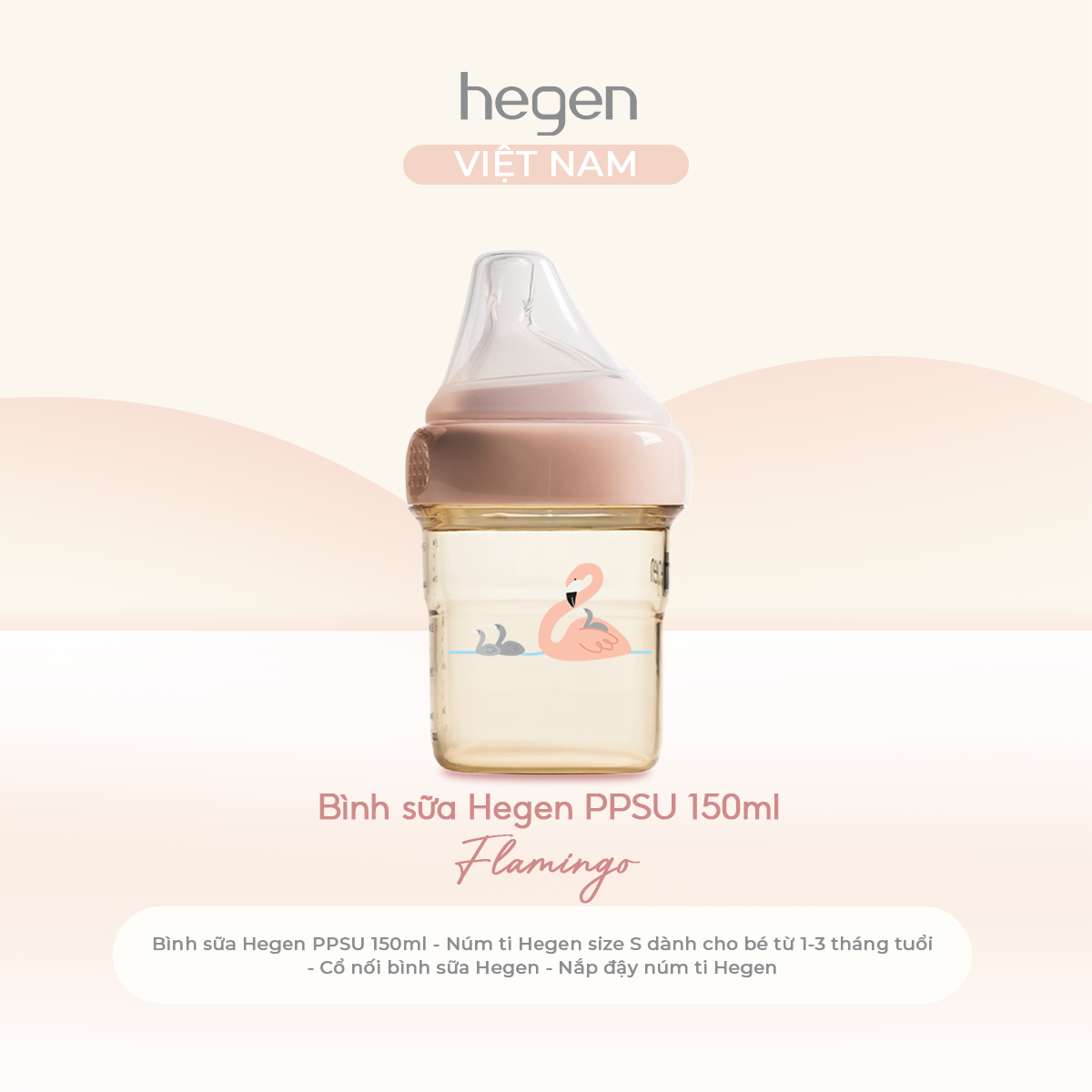 [FULLBOX] Bình sữa PPSU hoạ tiết Hegen