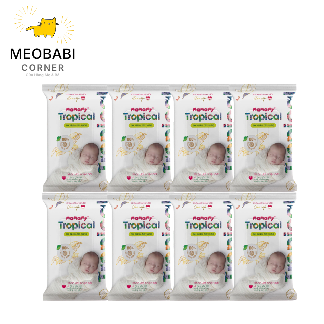 Khăn ướt mini Mamamy Tropical 10 tờ không mùi