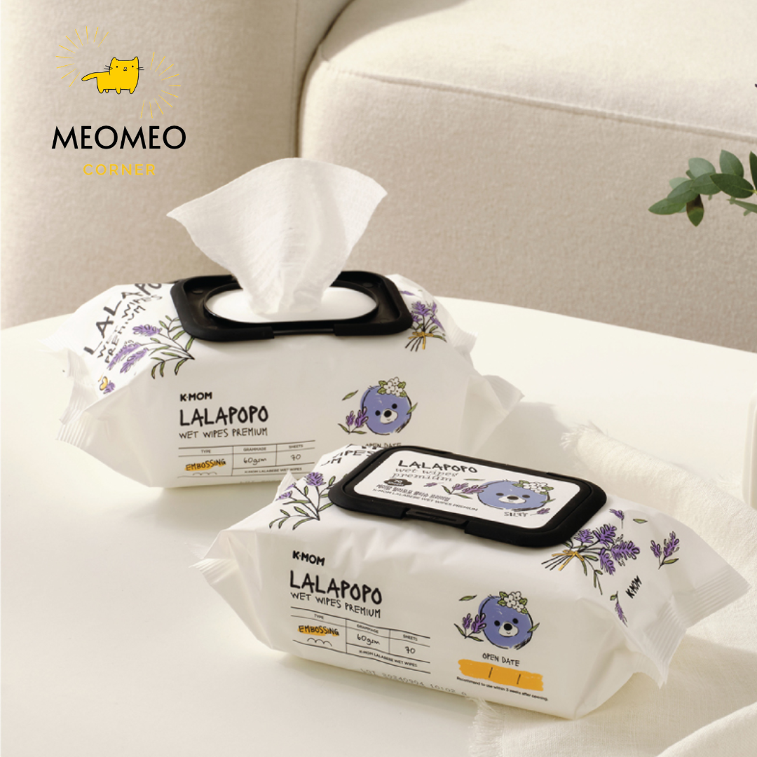 Khăn ướt thuần chay vân nổi cao cấp K mom Lalapopo