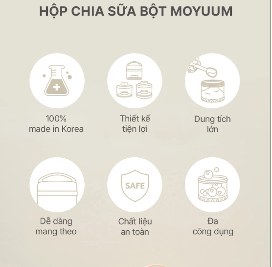 Hộp chia sữa bột Moyuum Premium Milk Powder Dispenser - 3 ngăn