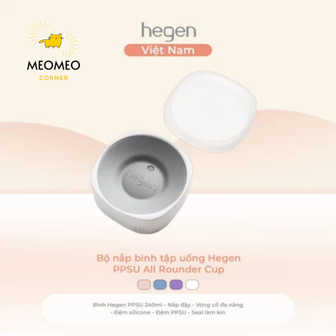 Bộ nắp bình tập uống Hegen PPSU All Rounder Cup