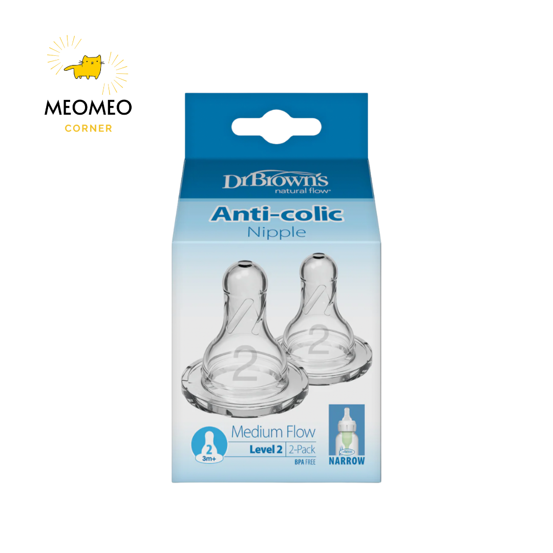 Núm ti thay thế bình sữa Dr.Brown's Option Plus cổ hẹp