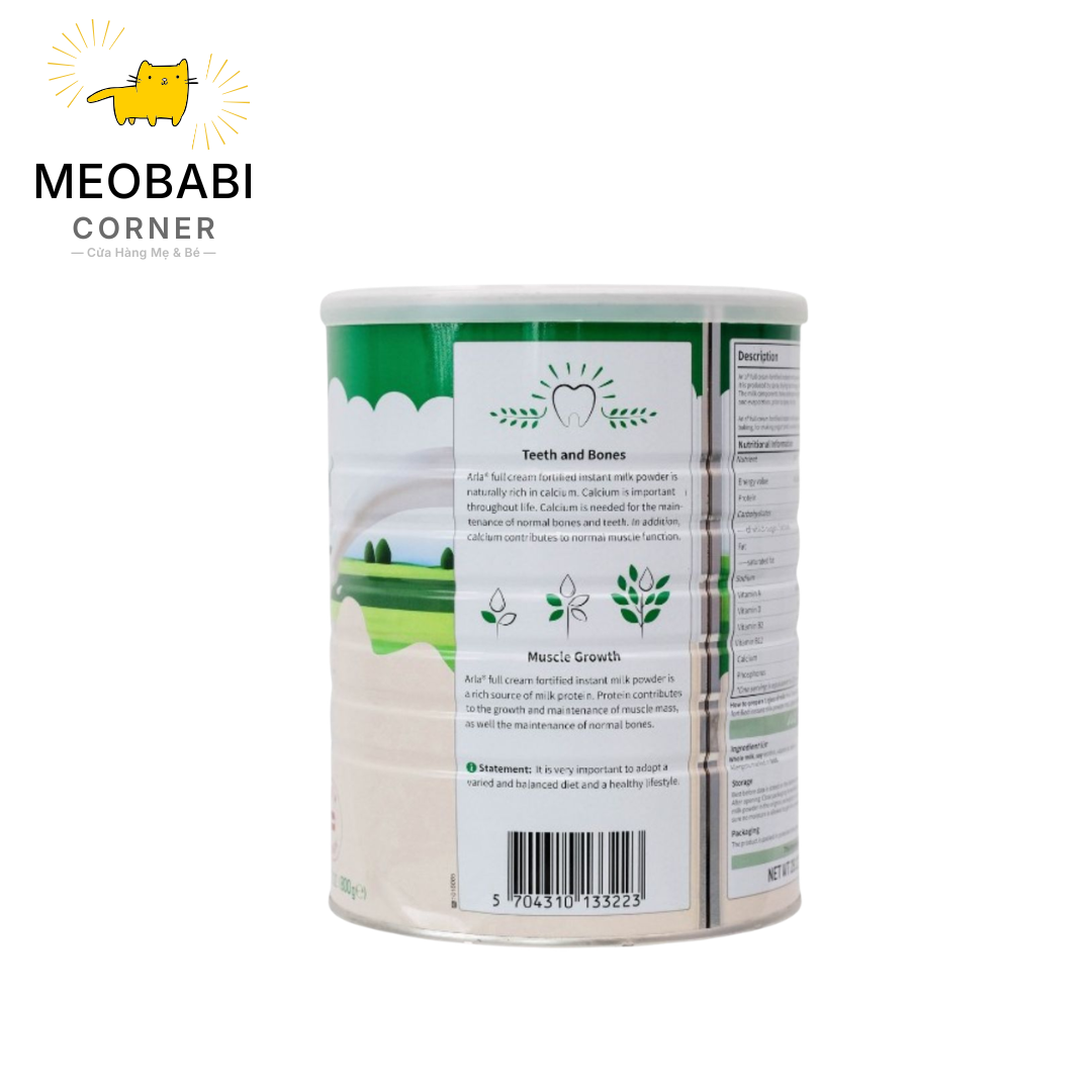 Sữa bột nguyên kem Arla cho bé từ 1 tuổi và cả gia đình lon 800gr