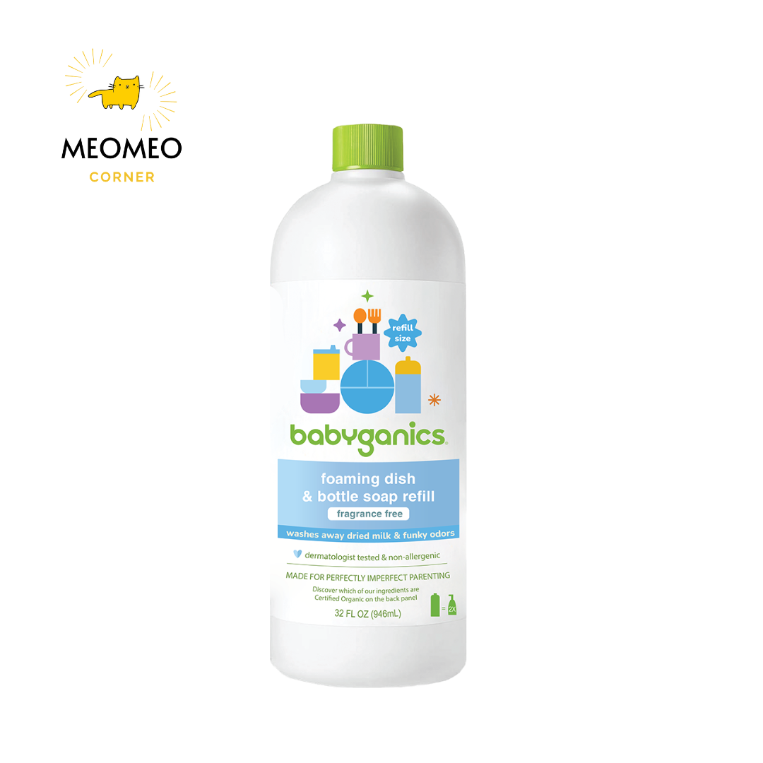 Nước rửa bình sữa bát đĩa Babyganics hữu cơ không mùi