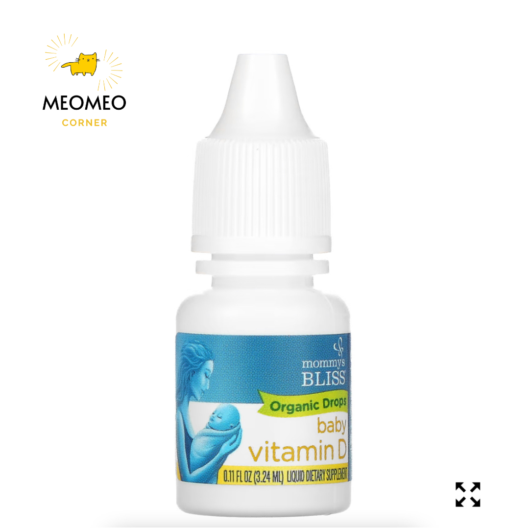 Vitamin D Organic Mommy's Bliss D3 hữu cơ 400IU Cho Bé Từ Sơ Sinh, 3.24ml