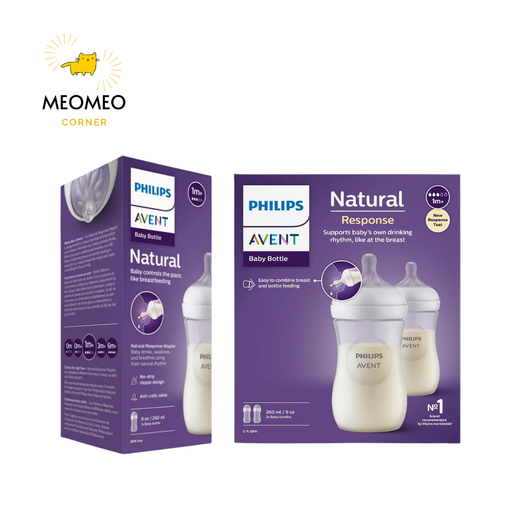 Bình sữa Avent Natural TRƠN Phillip Avent 125ml / 260ml / 330ml FULL BOX
