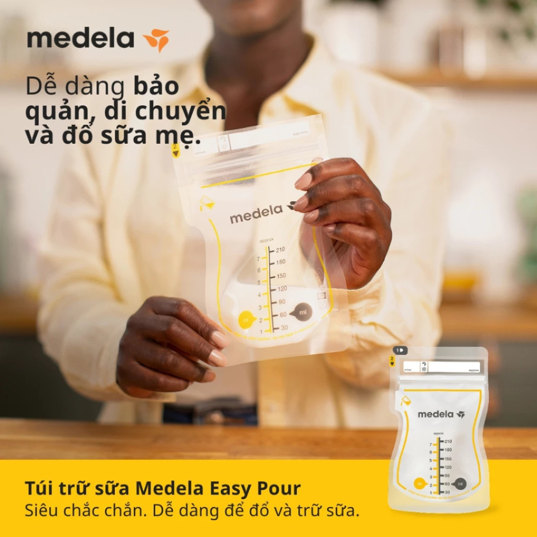 Túi trữ sữa Medela Easy Pour loại 210ml - Không rỏ rỉ - An toàn - Tiện lợi