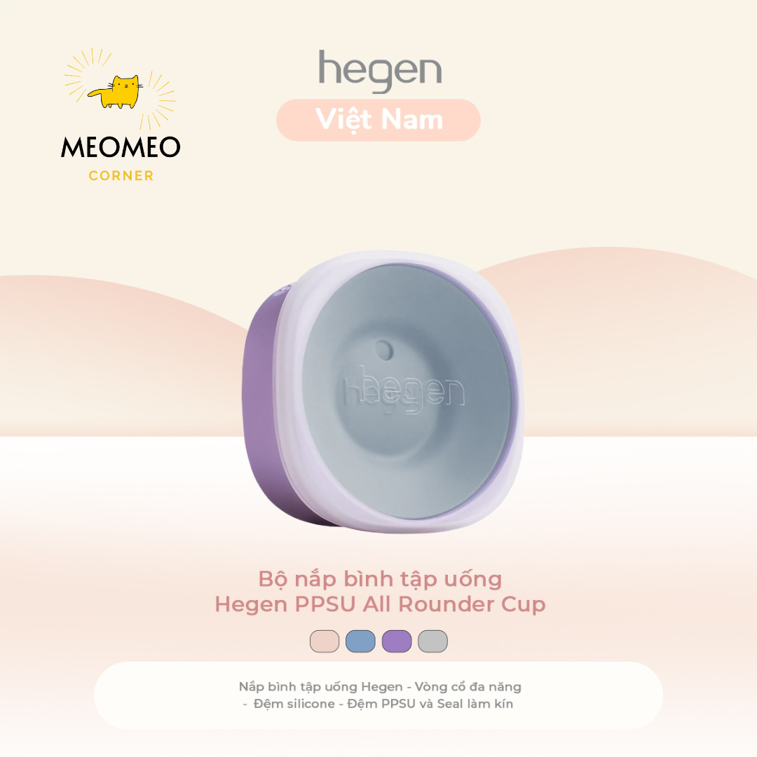 Bộ nắp bình tập uống Hegen PPSU All Rounder Cup