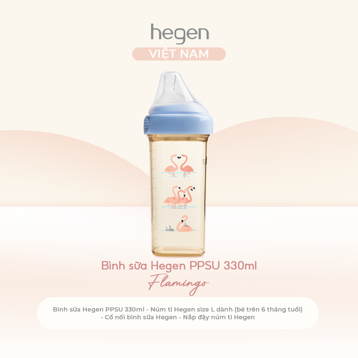 [FULLBOX] Bình sữa PPSU hoạ tiết Hegen