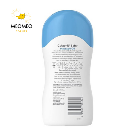 Dầu mát xa Cetaphil cho bé Centaphil Massage Oil Baby Face & Body 200ml