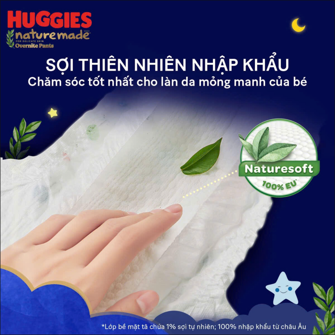 Tã bỉm quần Huggies Nature Made Overnight OVN đêm M L XL XXL