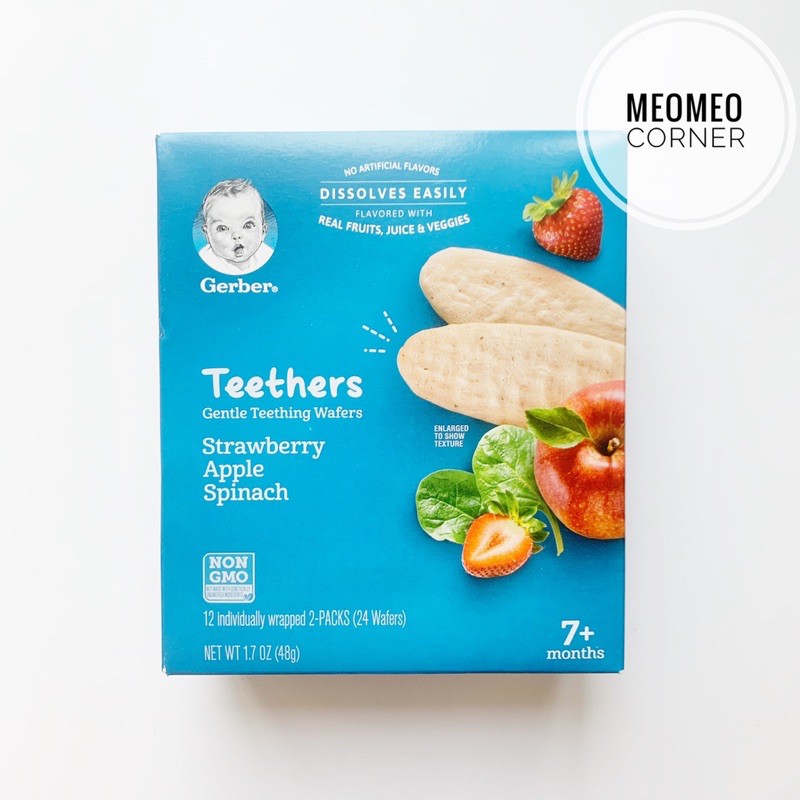 [Date xa] Bánh ăn dặm Gerber Teethers Mỹ cho bé 7m+ Teether