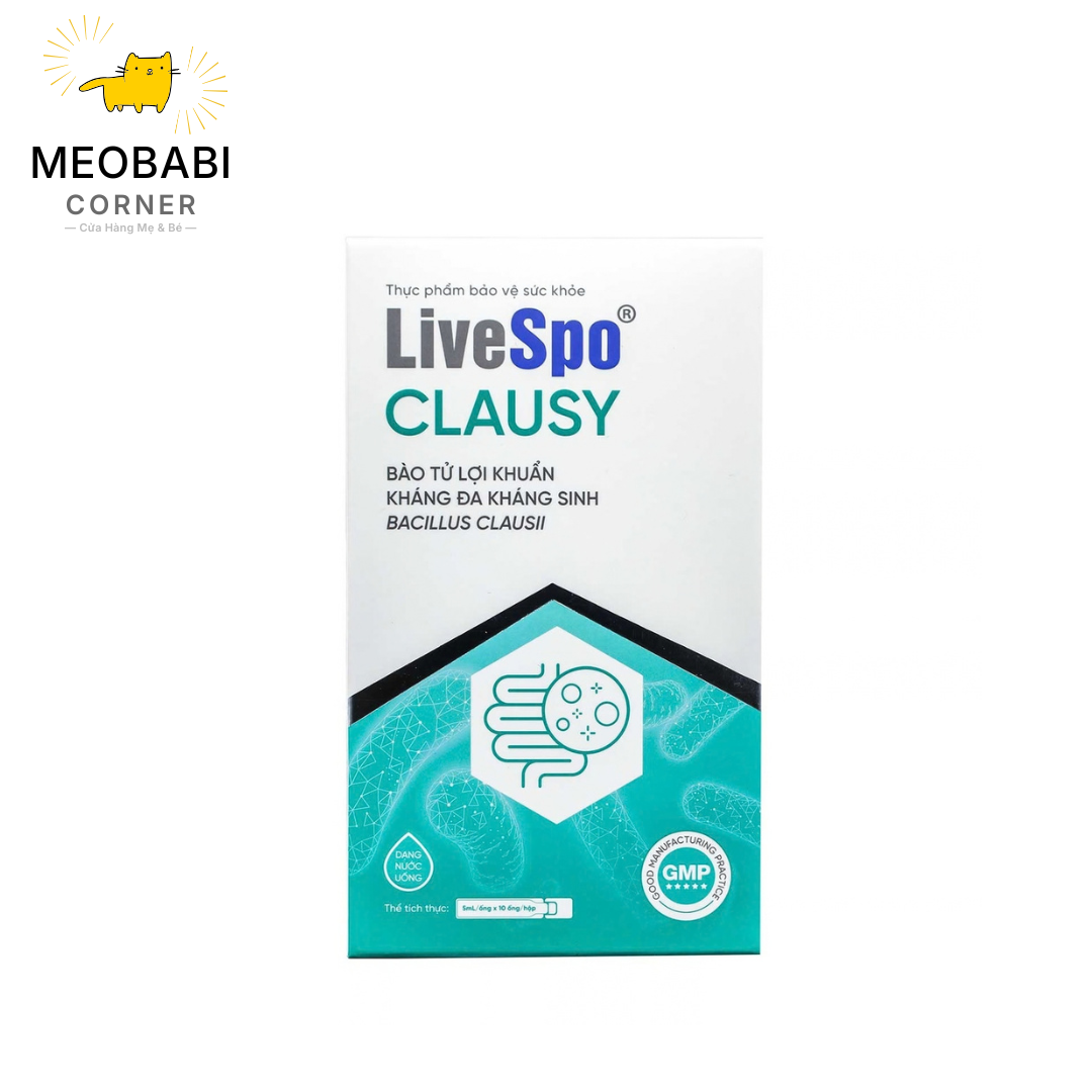 Bào Tử Lợi Khuẩn Kháng Đa Kháng Sinh LiveSpo CLAUSY – Bacillus clausii 2 Tỷ/Ống 5ml