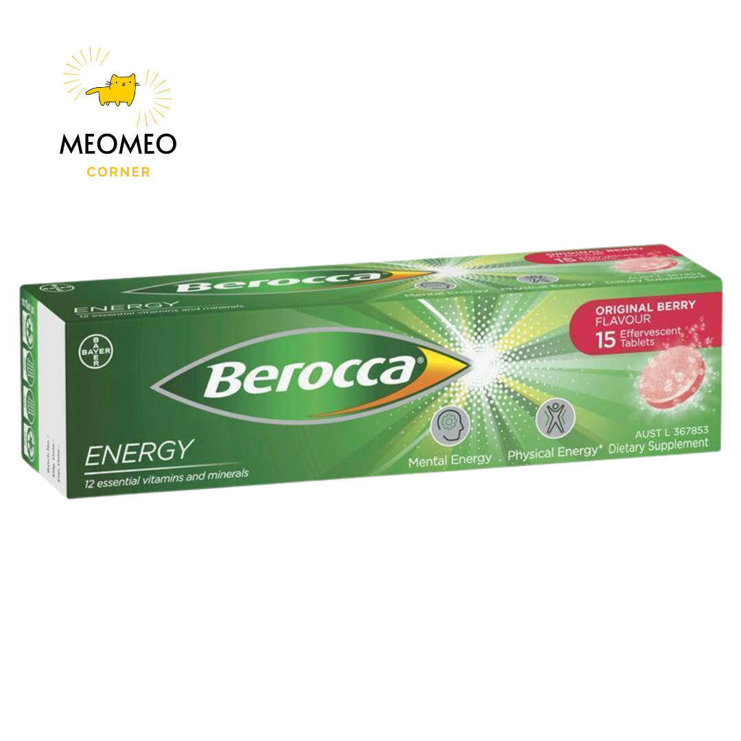 Berocca tuýp 15 viên bổ sung vitamin tăng năng lượng, sức đề kháng của Úc