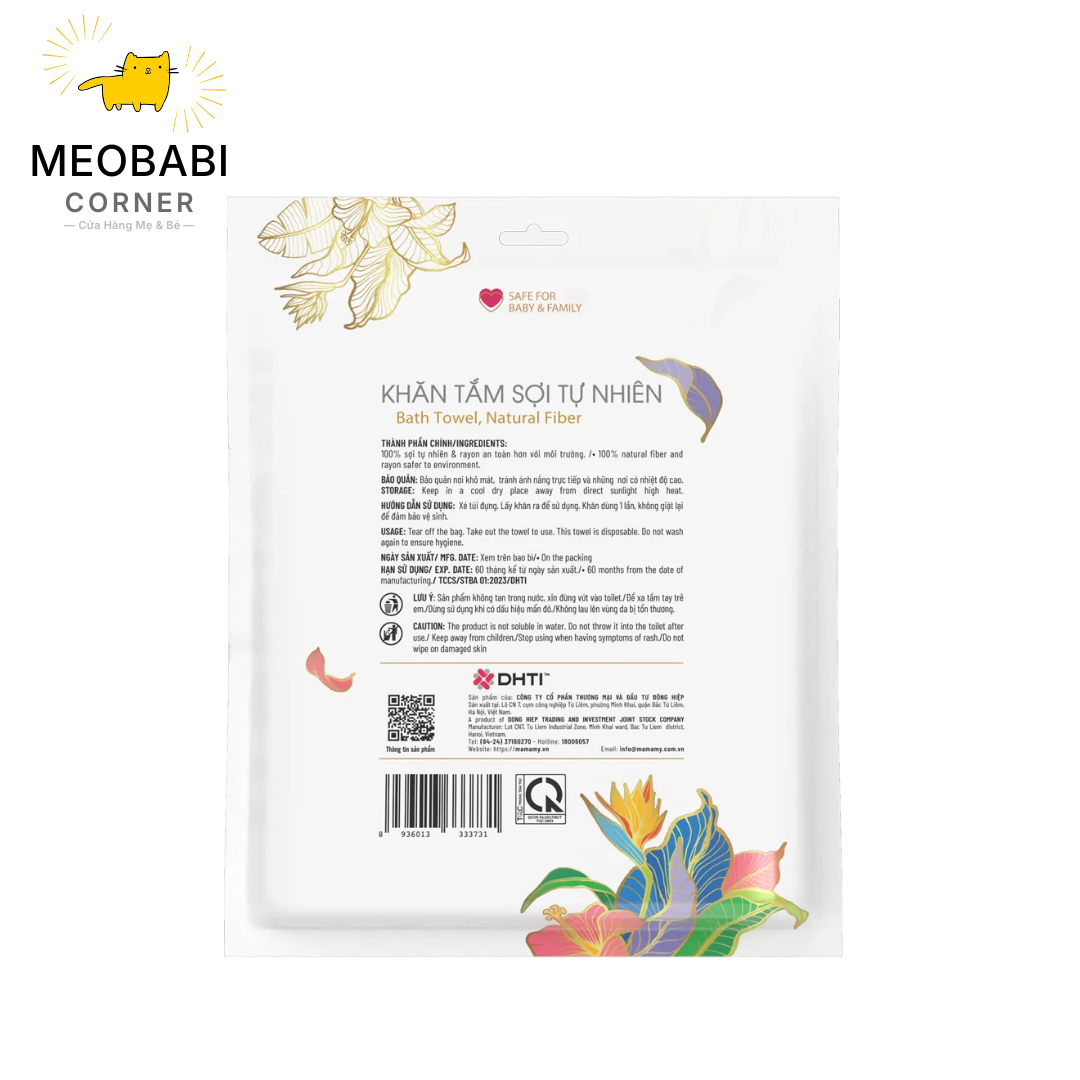 Khăn tắm Mamamy Tropical thấm hút nhanh, siêu mềm mại cho bé và mẹ
