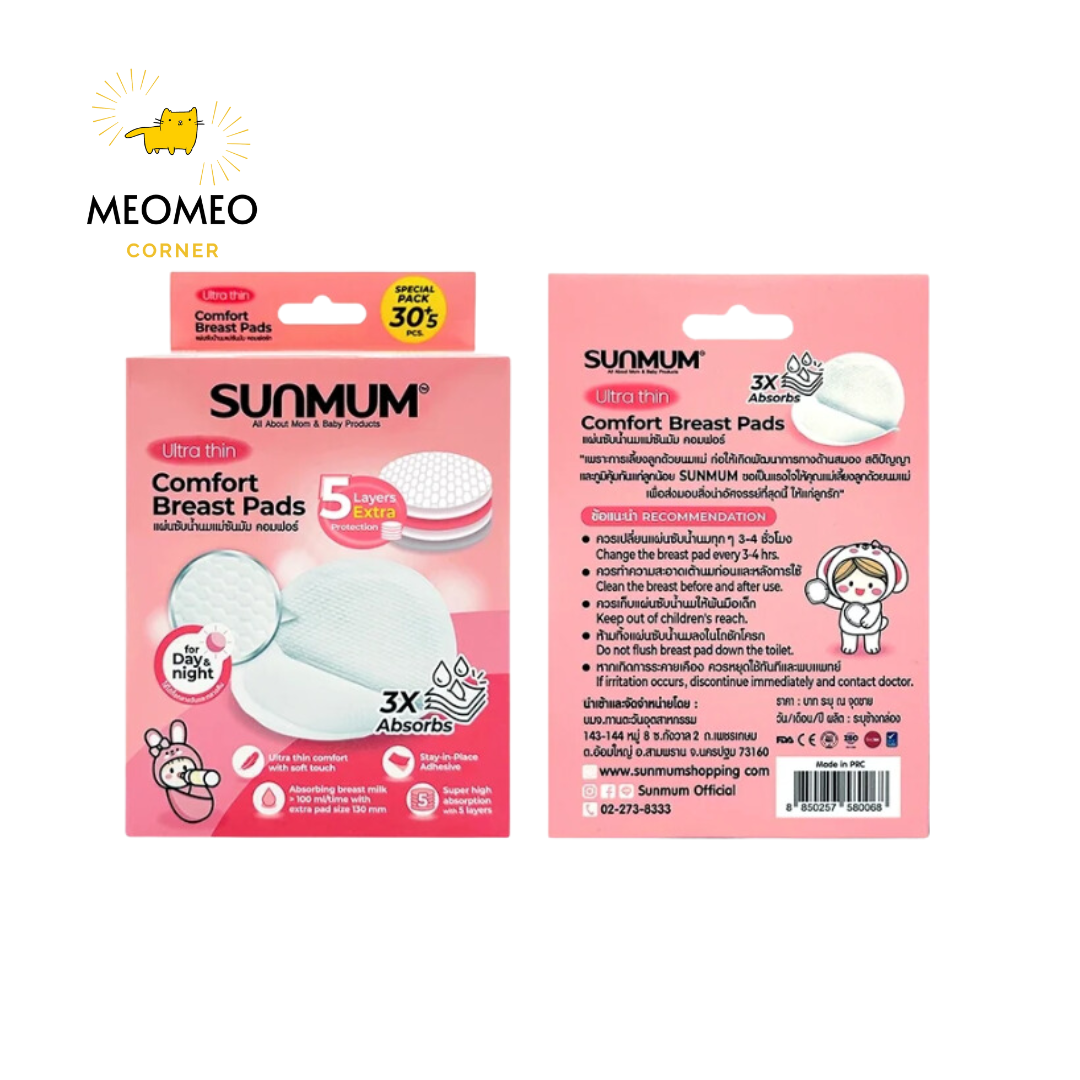 Miếng Lót Thấm Sữa Sunmum Breast Pad siêu thấm hộp 35 miếng
