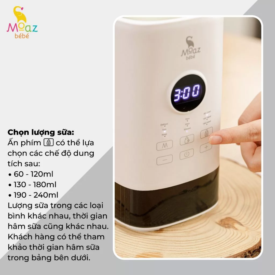 Máy hâm sữa thông minh siêu tốc Moaz Bebe MB-033