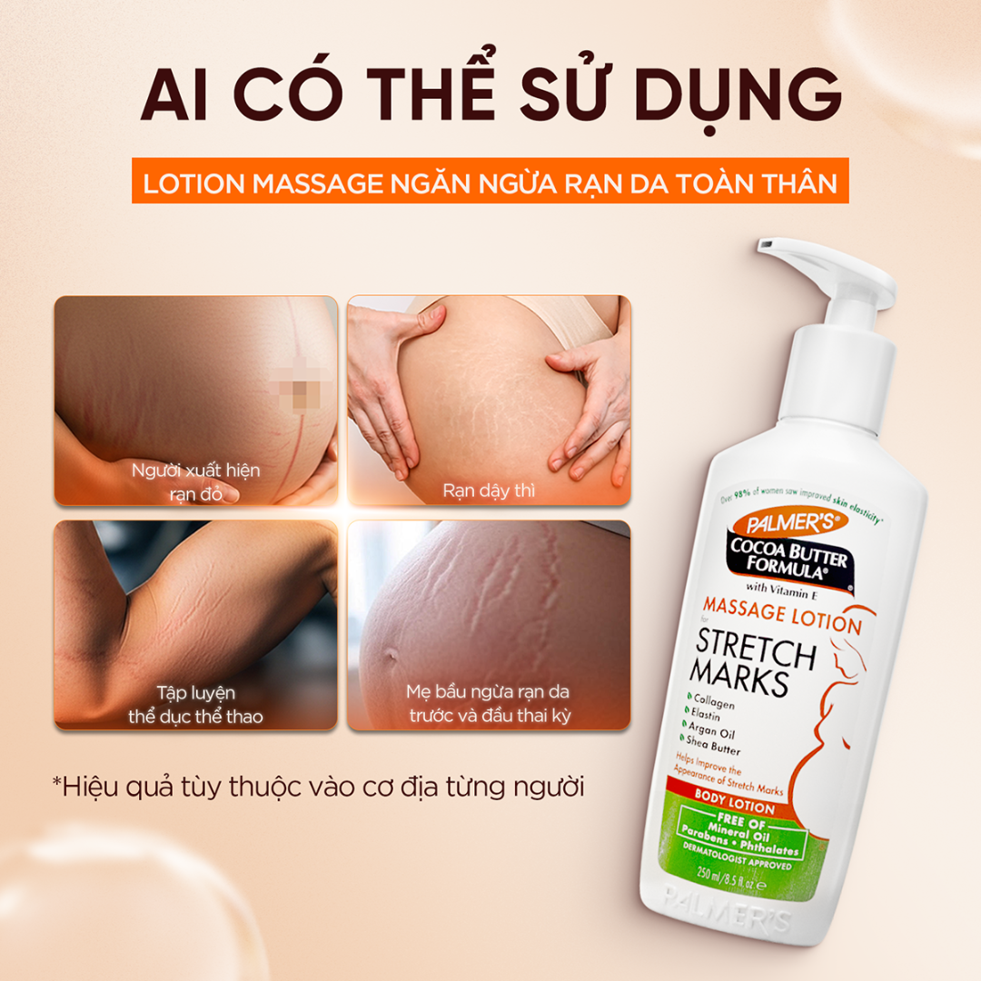 Lotion ngăn ngừa và hỗ trợ làm mờ rạn da cho mẹ bầu Palmer's 250ml