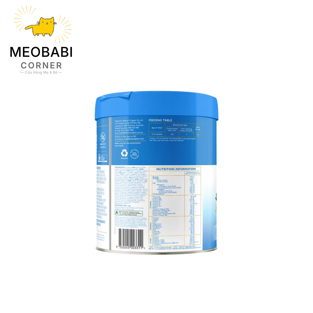 Sữa Bellamy’s Organic Guard Lactoferrin cho bé lon 800g