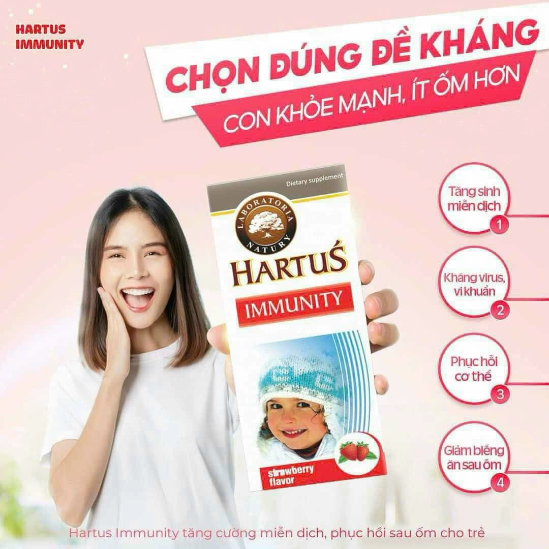 Siro Tăng Sức Đề Kháng Hartus Immunity 150ml cho bé từ 4 tháng
