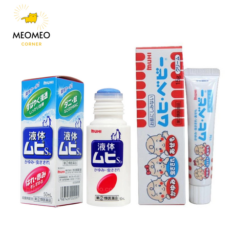 Lăn / kem bôi muỗi đốt, côn trùng cắn Chim Cánh Cụt Muhi cho bé của Nhật Bản